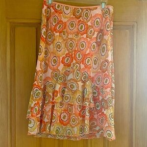 Floral Orange Women's Layered Skirt